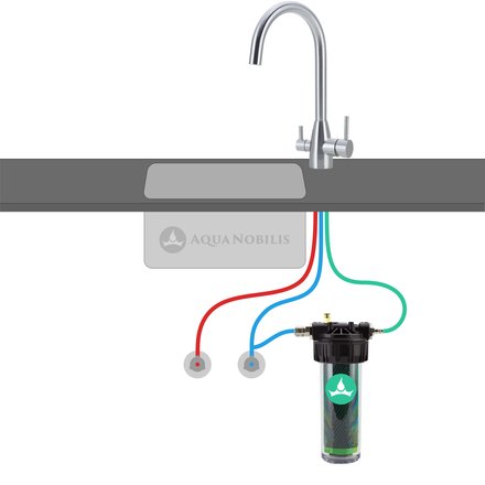 Aqua Nobilis VARIO-HP GFP Anschlussschema mit 3-Wege-Wasserhahn