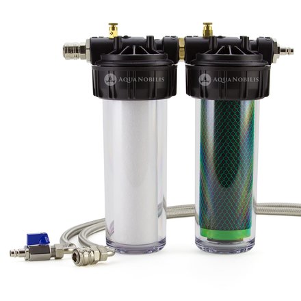 Untertisch Wasserfilter Aqua Nobilis VARIO DUO Special mit Carbonit VFS 1m und GFP Premium-9 Filterkartuschen und Schluchen