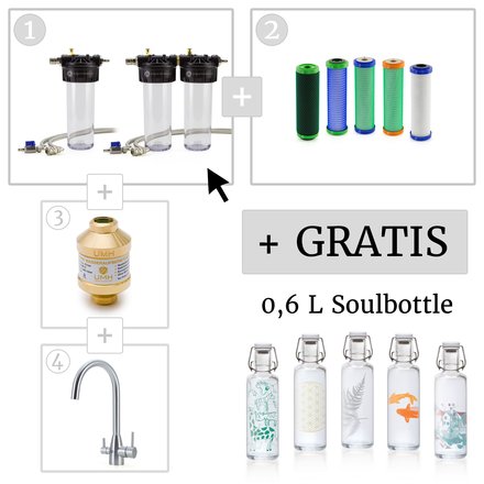 Under the counter water filter Aqua Nobilis myVARIO configuration possibilities