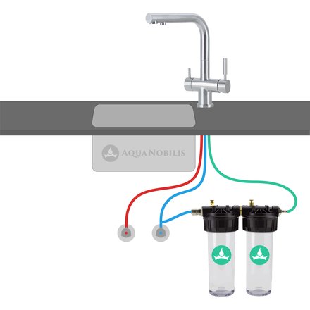 Aqua Nobilis myVARIO DUO connection scheme with 3 way tap