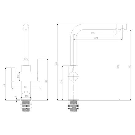 Alvito Paola Neo 3 way low pressure tap