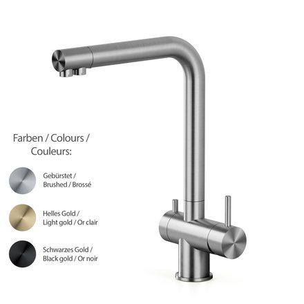 Quadrodesign Idealaqua Inox 383 Edelstahl 3 Wege Wasserhahn