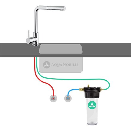 Under the counter water filter Carbonit VARIO-HP Basic connection scheme with your existing tap
