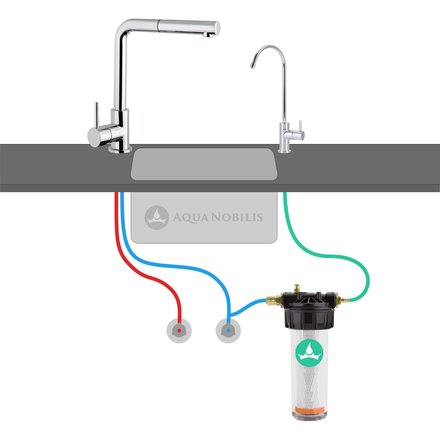 Untertisch Wasserfilter Carbonit VARIO-HP Comfort Anschlussschema mit separatem Wasserhahn Carbonit WS8